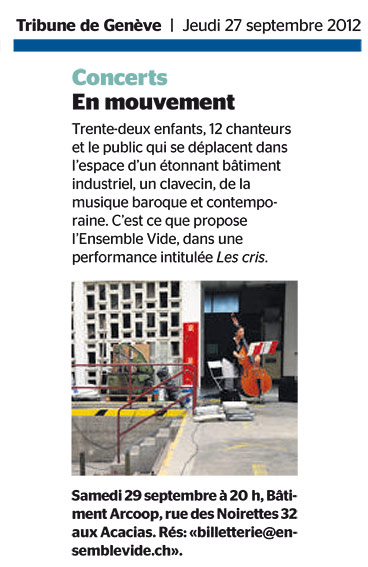 Tribune de Genève 27/09/2012