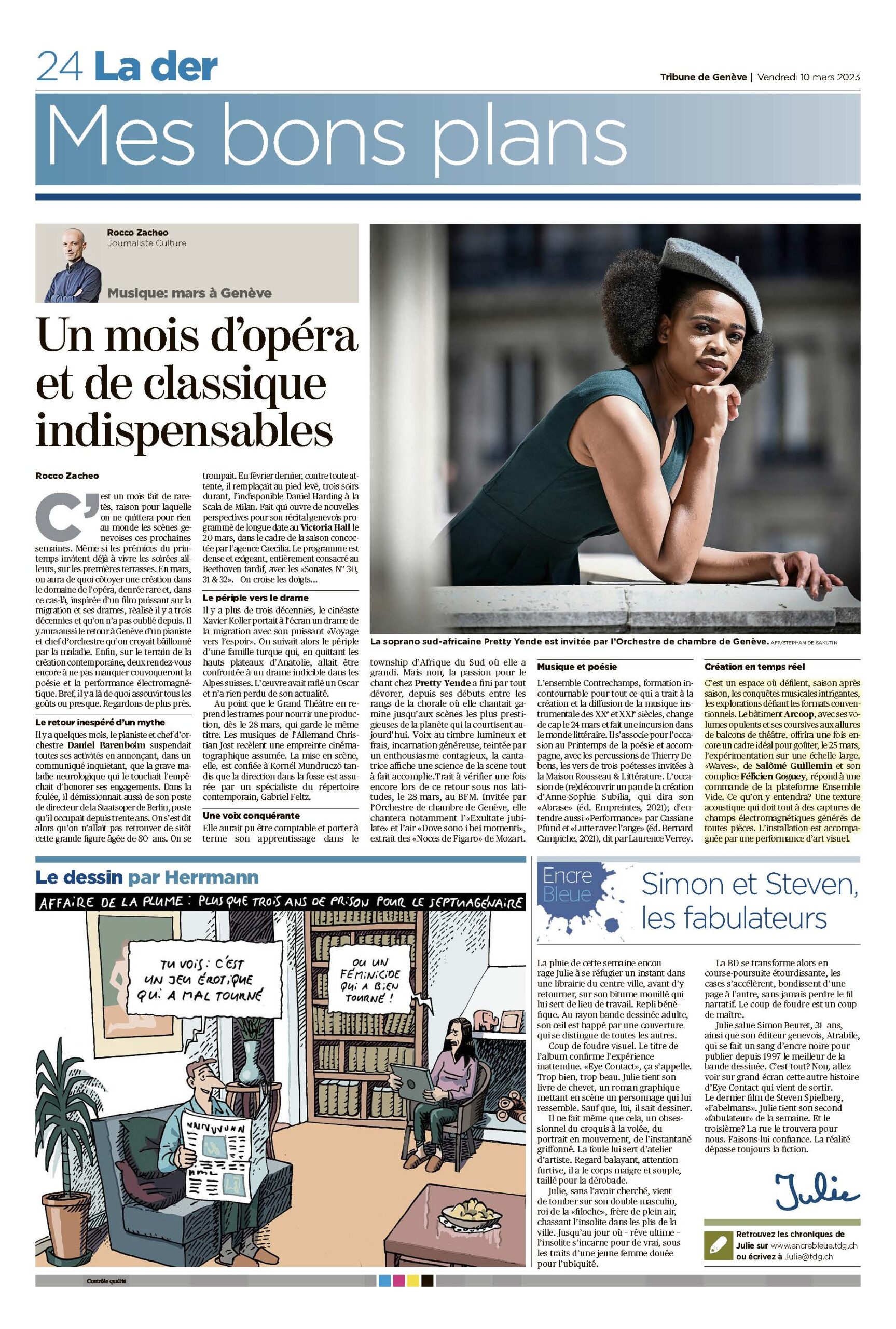Tribune de Genève 10/03/2023